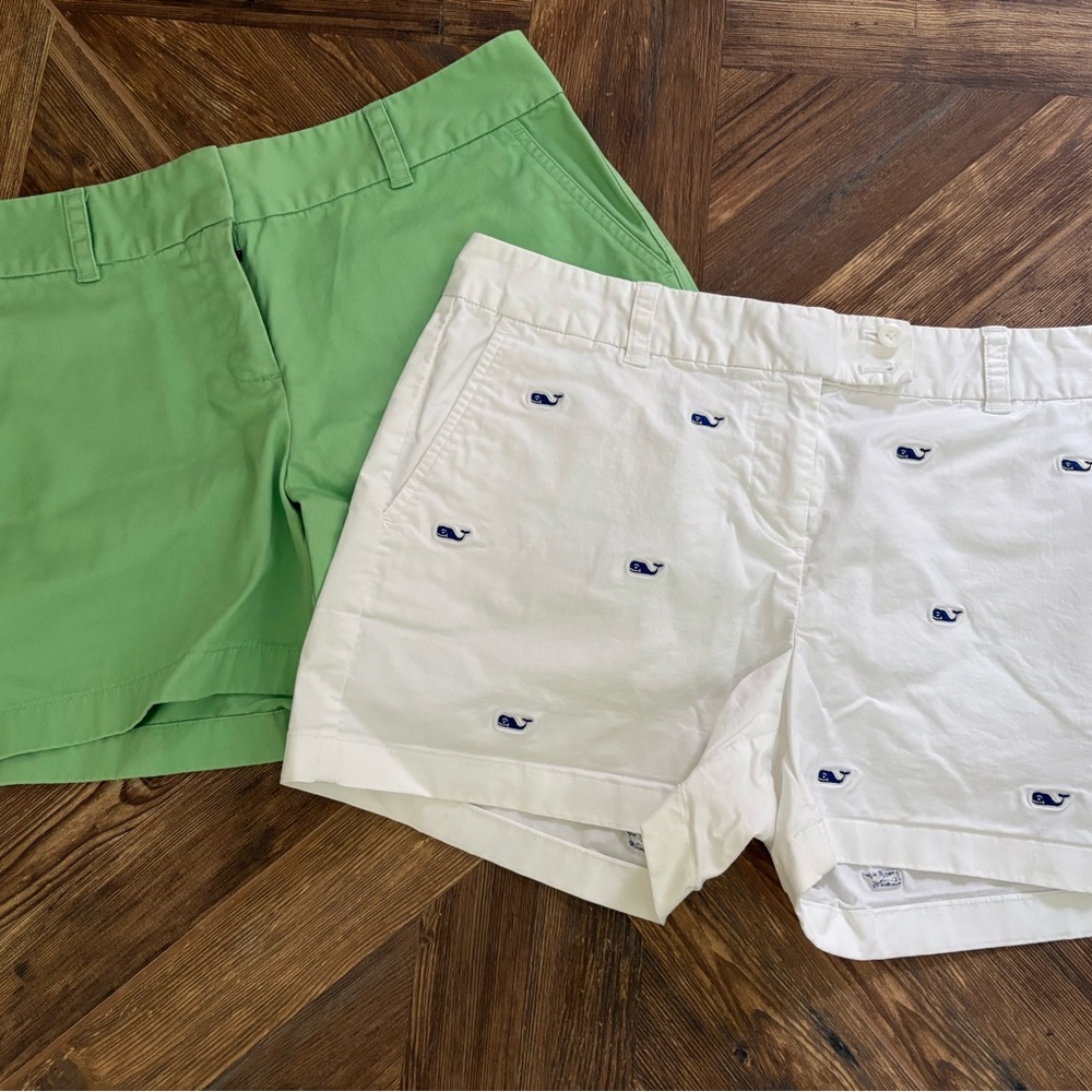 Vineyard Vines Shorts Set Whale Embroidered and Solid Green Size 10